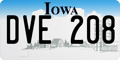 IA license plate DVE208