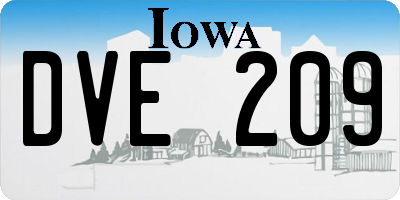 IA license plate DVE209