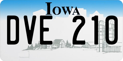 IA license plate DVE210