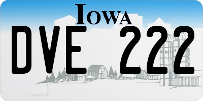 IA license plate DVE222
