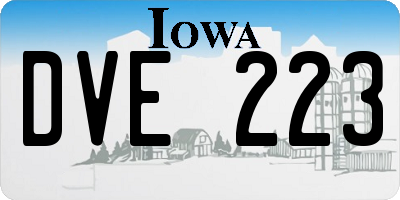 IA license plate DVE223
