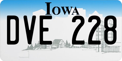 IA license plate DVE228