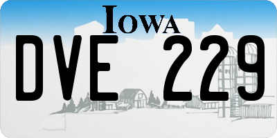 IA license plate DVE229