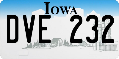 IA license plate DVE232