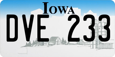 IA license plate DVE233