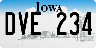 IA license plate DVE234