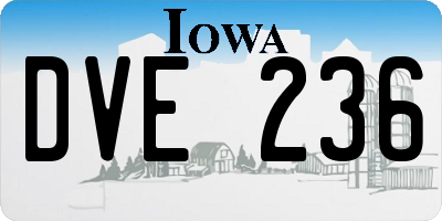 IA license plate DVE236