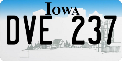 IA license plate DVE237