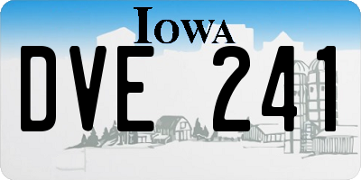 IA license plate DVE241