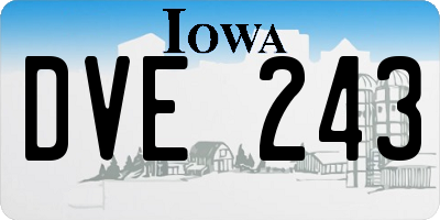 IA license plate DVE243