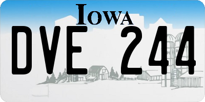 IA license plate DVE244