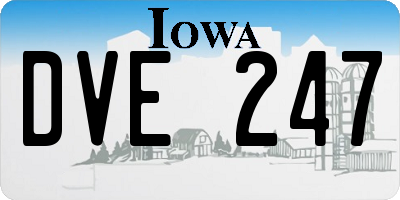 IA license plate DVE247