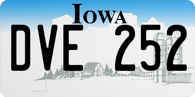 IA license plate DVE252