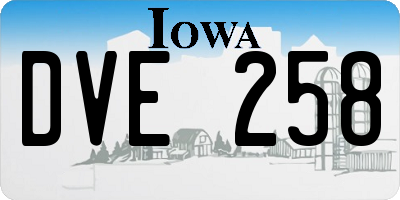 IA license plate DVE258