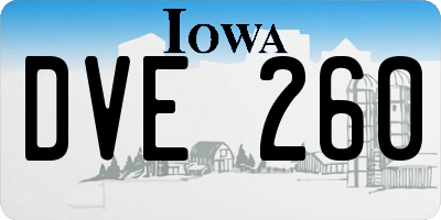 IA license plate DVE260