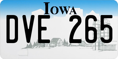 IA license plate DVE265