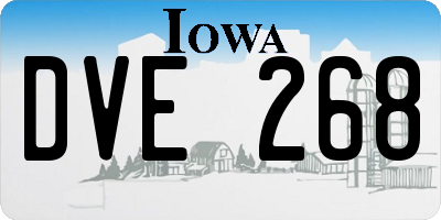IA license plate DVE268