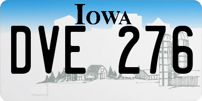 IA license plate DVE276