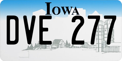 IA license plate DVE277