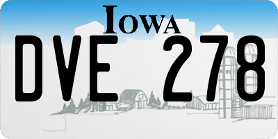 IA license plate DVE278