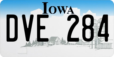 IA license plate DVE284