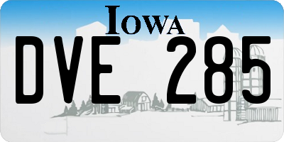 IA license plate DVE285