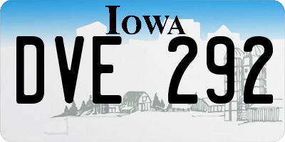 IA license plate DVE292