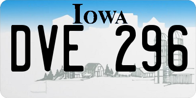 IA license plate DVE296