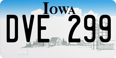 IA license plate DVE299