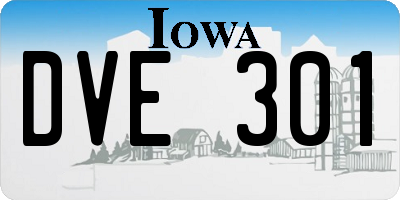IA license plate DVE301