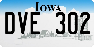 IA license plate DVE302