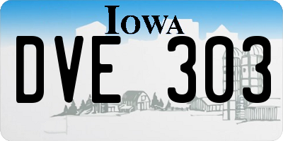 IA license plate DVE303