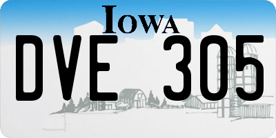 IA license plate DVE305