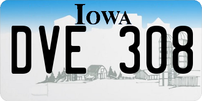 IA license plate DVE308