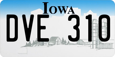 IA license plate DVE310