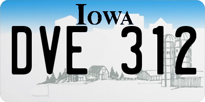 IA license plate DVE312