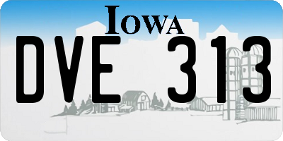 IA license plate DVE313