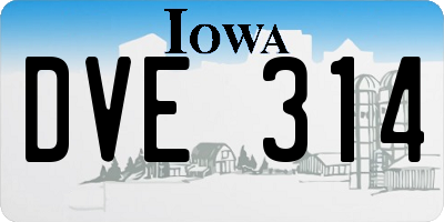 IA license plate DVE314