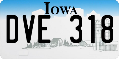 IA license plate DVE318