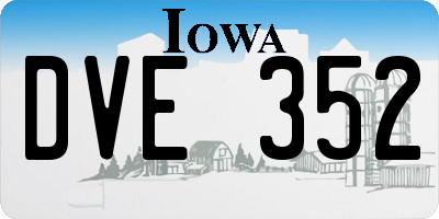 IA license plate DVE352