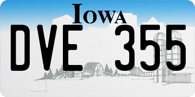 IA license plate DVE355