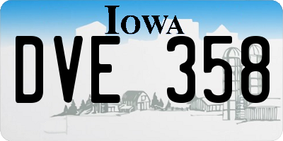 IA license plate DVE358