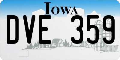 IA license plate DVE359
