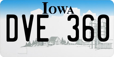 IA license plate DVE360