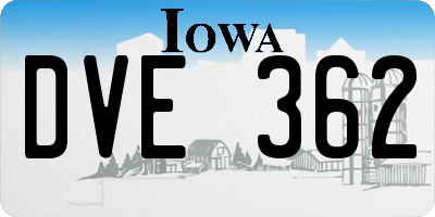 IA license plate DVE362