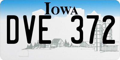 IA license plate DVE372
