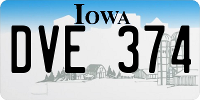 IA license plate DVE374