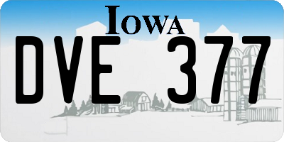 IA license plate DVE377