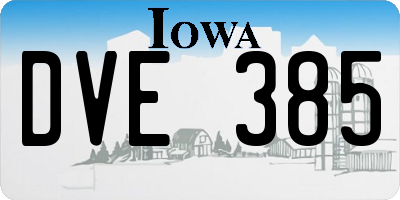 IA license plate DVE385