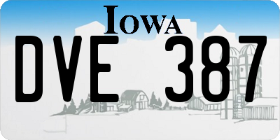 IA license plate DVE387